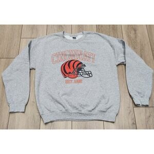 Cincinnati Bengals NFL Football Crewneck Sweatshirt Men's Medium‎ Gray